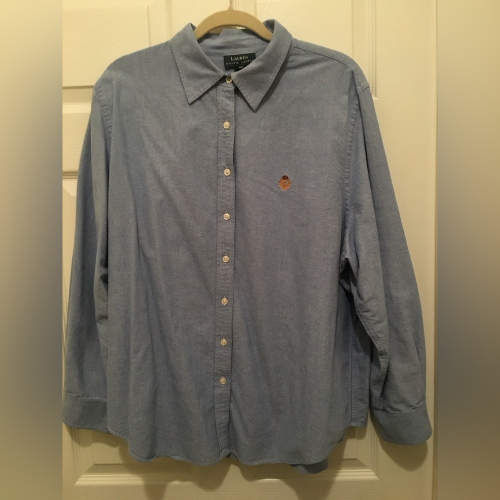 Lauren Light Blue Button Down Oxford shirt. Size 3X